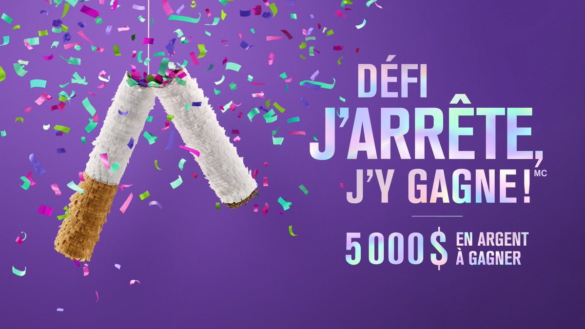 Le Défi J’arrête, j’y gagne! est de retour pour aider les fumeurs(euse) à écraser en leur proposant des ressources gratuites de soutien dans une formule positive. En collaboration avec le <a href="/GouvQc/">Gouvernement du Québec</a> et le Groupe <a href="/JeanCoutu/">Jean Coutu</a>. 👉: bit.ly/3BJAec0