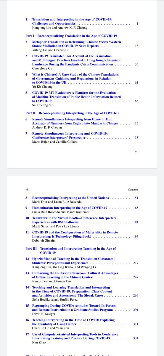 Kanglong_Liu's tweet photo. Happy to announce our edited volume titled “Translation and Interpreting in the Age of COVID-19” has been officially published. https://t.co/nmKspLjNwb https://t.co/ktOest4seQ