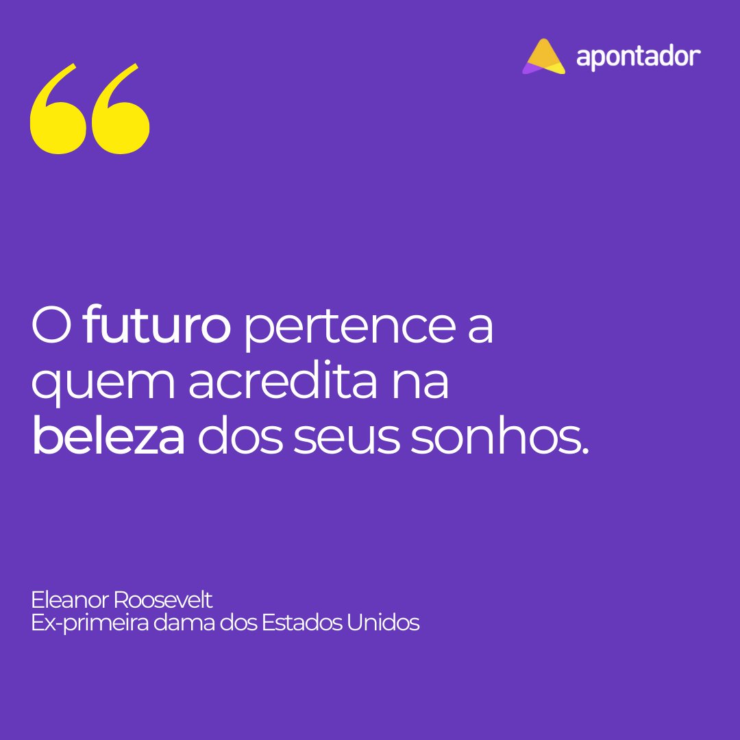 Sonhar pequeno e sonhar grande dá o mesmo trabalho, certo?

Então, siga firme em direção aos seus objetivos, você vai chegar lá! 🚀

Compartilhe isso com aquela pessoa que precisa começar a semana e o ano lembrando disso! 💜

#inspiração #motivaçãododia