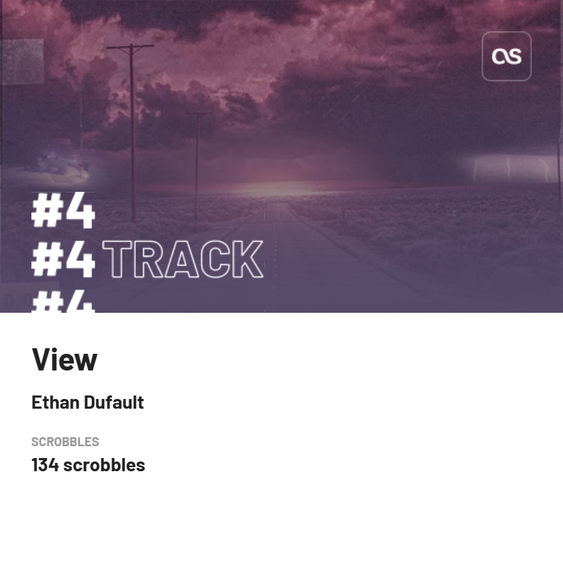 riebhas's tweet photo. My 4th top track Last.year was View by @ethandufault with 134 scrobbles. #myyearcounted with @Lastfm. View my stats at https://t.co/TzpkCUaPre? https://t.co/TzKFR0GijC
