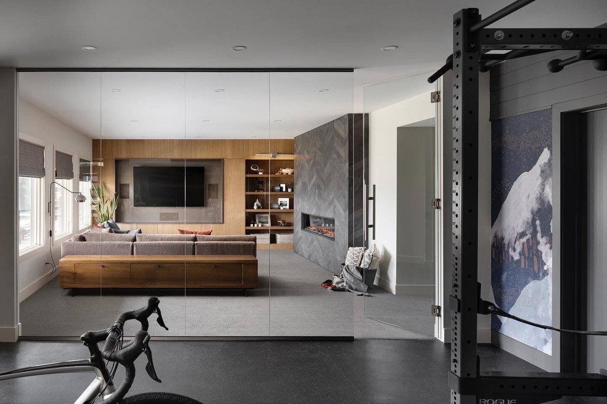 CatalystBuilds's tweet photo. The perfect home gym to realize your New Year’s fitness resolution. 💪🏼 Not ready yet? Swipe to see the ultimate cozy space only a few steps away. 
.
design: Form Interiors
build: @CatalystBuilds 
📸: Eymeric Widling 
#resolution #newyear #fitness #motivation #goals #renovation https://t.co/l51sTkAnnd