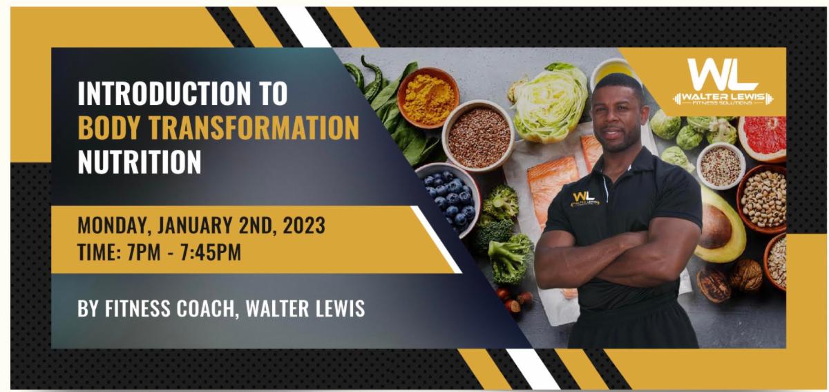 wlewisfit's tweet photo. If you want motivation and guidance on how to transform your body and health in 2023, sign up for our FREE webinar "Introduction to Body Transformation Nutrition." https://t.co/qQLyZmV9Up https://t.co/rM57yJwhvX