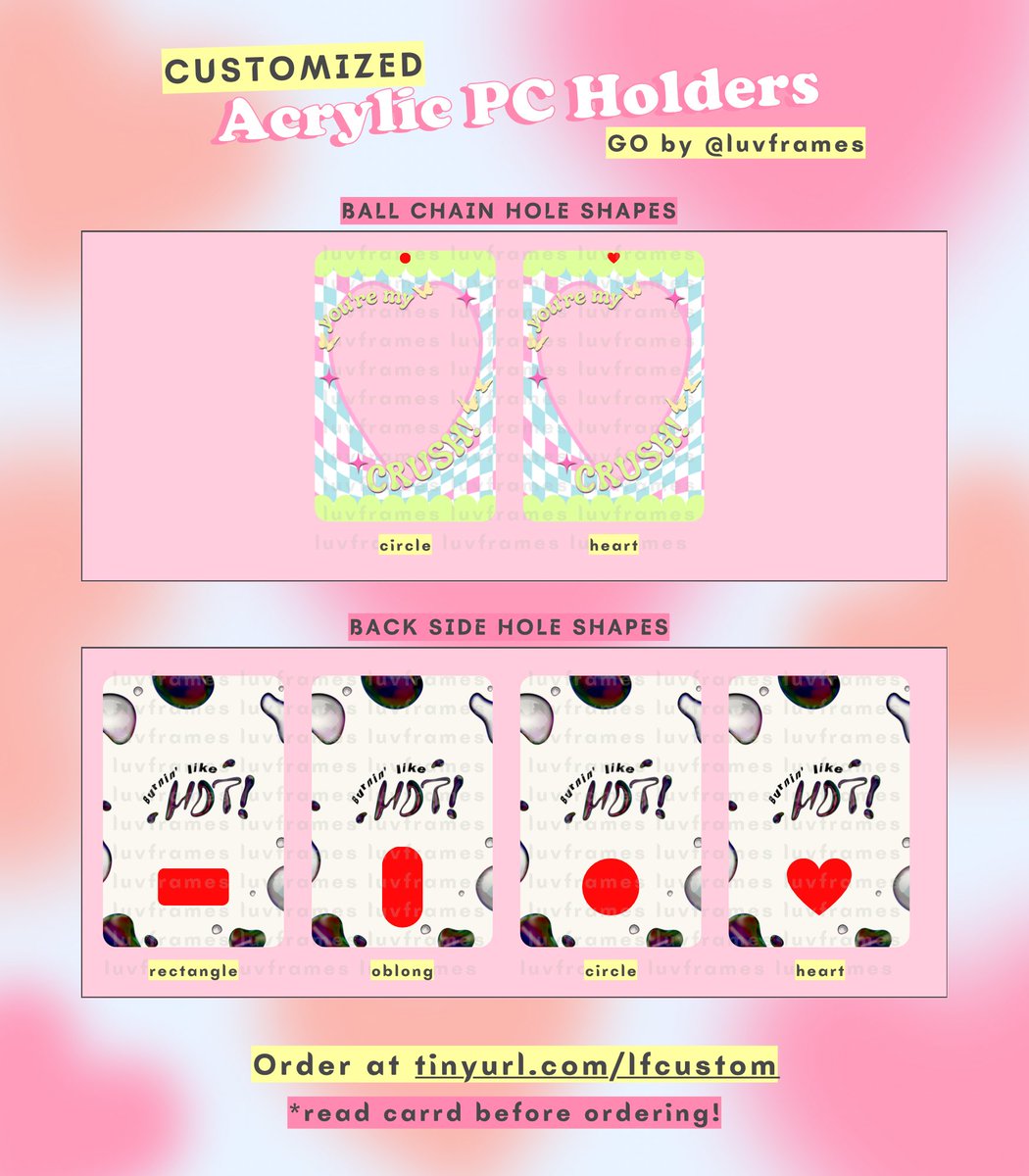 luvframes's tweet photo. ୨❀୧ wts lfb go preorder #luvframessale

customize your own acrylic pc holder with @luvframes 🌸
ꕤ 220 each
ꕤ doo: 01/16
ꕤ dop: 01/18
ꕤ eta: 2-3 weeks after dop

order form: https://t.co/06fEMhM04R

read https://t.co/s3IWFSMcey before ordering! https://t.co/Hfzio0UWhu