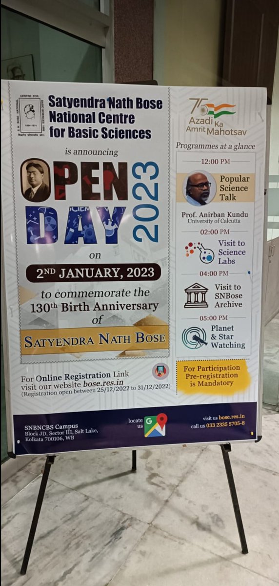 SapChak2003's tweet photo. Glances of my visit to S. N. Bose National Centre for Basic Sciences (@snbkol) on a very auspicious occasion of "Open Day 2023". It was a very good experience being inside the campus of the institute.

#SNBose #Kolkata #Physics https://t.co/gQVdaMliFV
