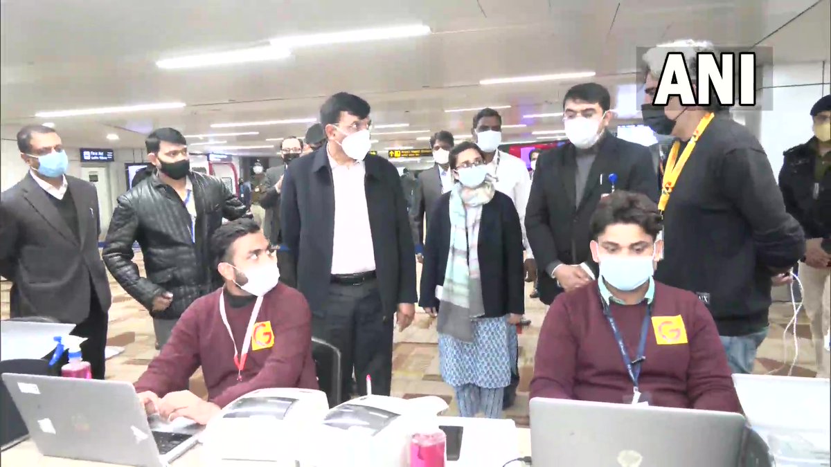 Union Health Minister Dr Mansukh Mandaviya reviews COVID-19 testing and screening facility at Delhi's Indira Gandhi International airport