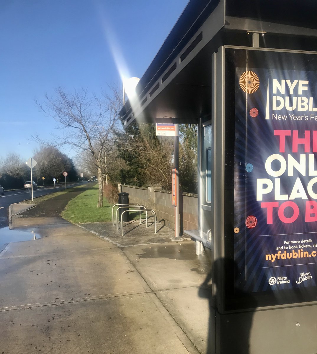 Oylegate today!
Yes, it’d be good to see proper drainage, connected cycle tracks &amp; a cover for the bike stands here but..
It’s 2023 and today we celebrate an excellent local 💜💛example of multi-modality!
Cycle to bus stop- Lock Bike - Embark bus.. repeat!
Top job <a href="/wexfordcoco/">Wexford County Council</a>