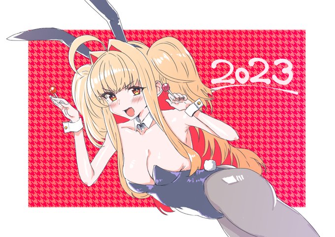 書き初めはうちの兎耳山バニー。 