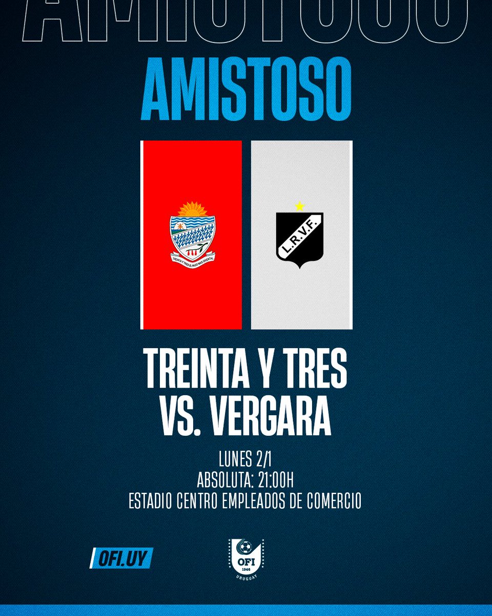 _ofiuy's tweet photo. 📌 𝐀𝐦𝐢𝐬𝐭𝐨𝐬𝐨

Treinta y Tres 🆚 Vergara

#CopaOFI https://t.co/MGahZn98Ne