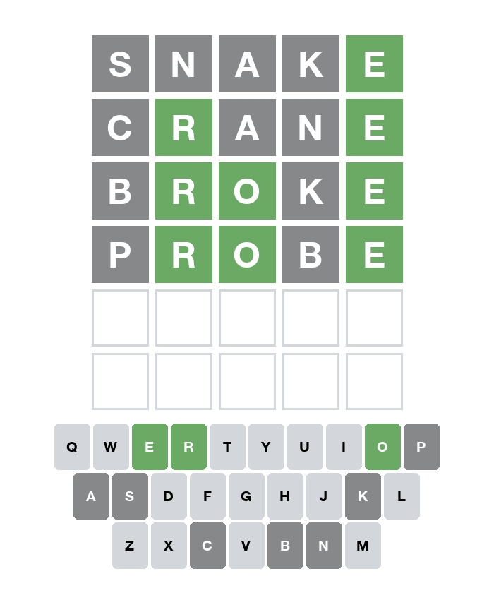 wordle_io's tweet photo. @friesneverdies Guess 4/6: https://t.co/HOQ7mzaZ1s