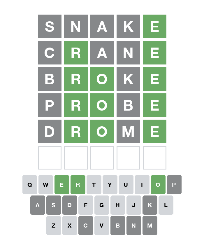 wordle_io's tweet photo. @friesneverdies Guess 5/6: https://t.co/FfH1SmKHV8