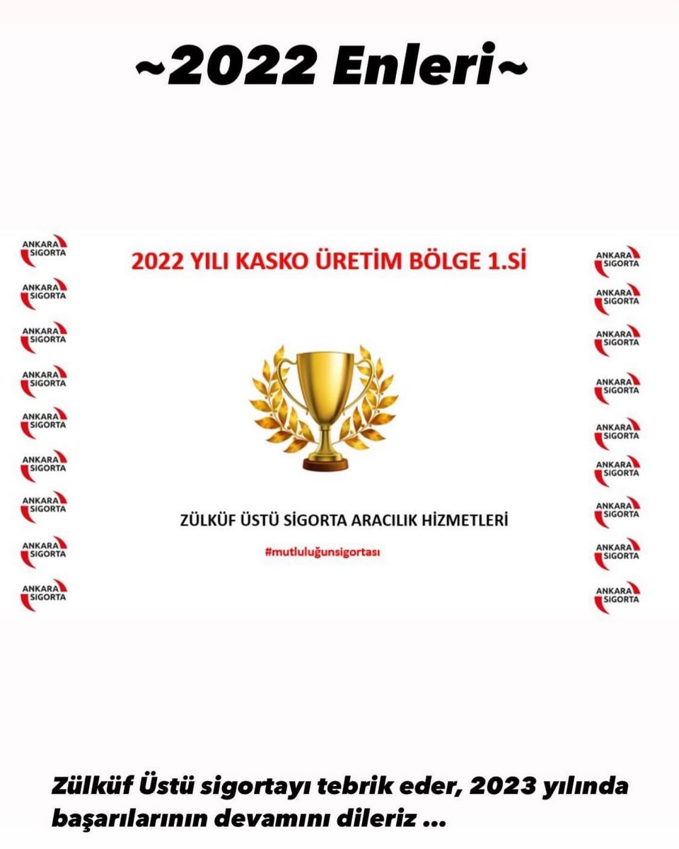 bozan_ustu's tweet photo. Ankara Sigorta 2022 yıllı Kasko sigortaları üretim bölge 1.'si olduğumuzu paylaşmaktan mutluluk duyuyoruz , bu başarıda bizlere destek olan başta sigortalılarımıza , bölge yöneticilerimize , çalışanlarımıza ve herdaim yanımızda olan ailemize teşekkür ederiz.
@ankarasigorta44 https://t.co/KpH626Sjsy