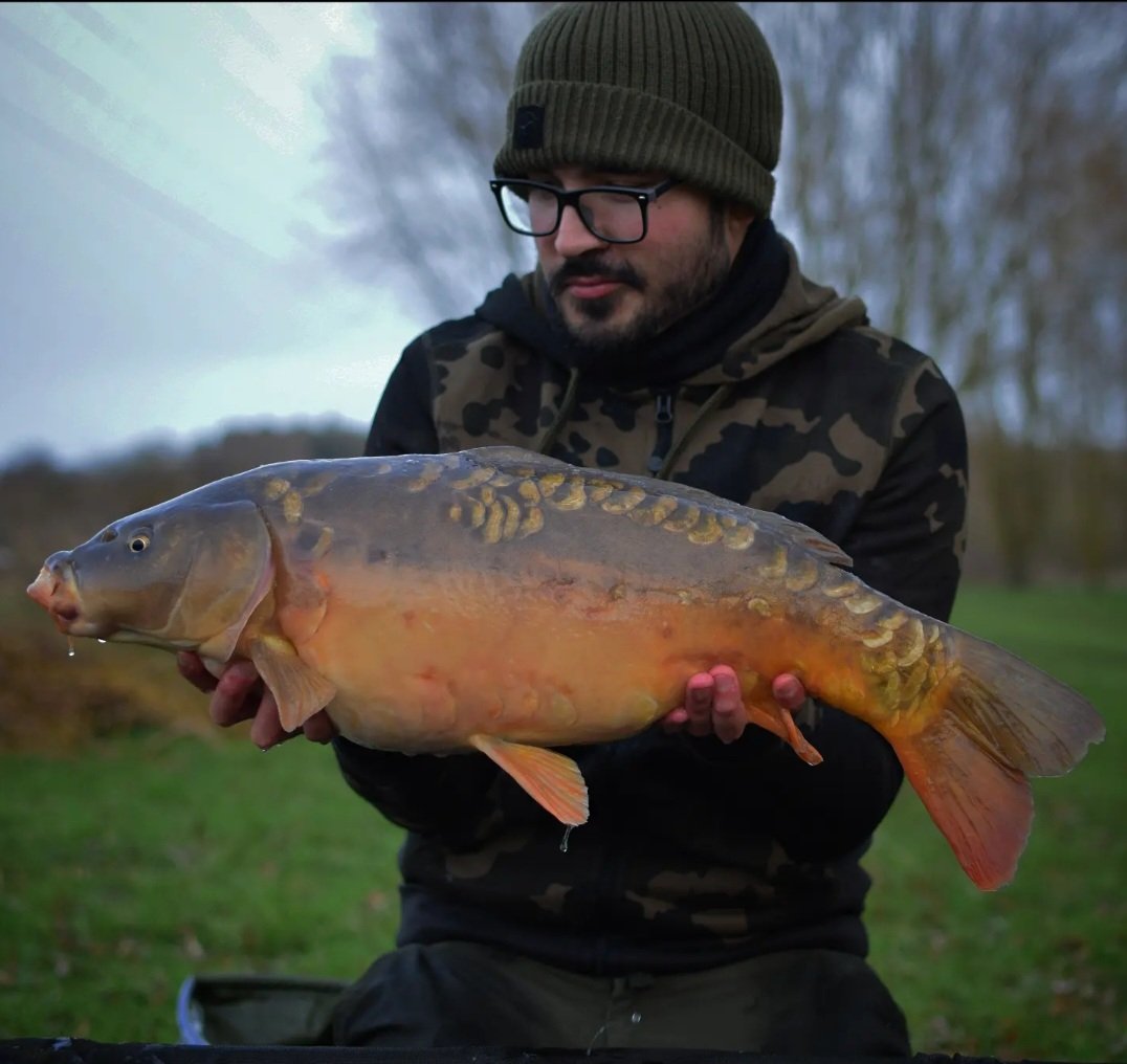 First day of the year, first carp in the net. Slinging single <a href="/Baitworks/">Baitworks</a> scent from hell pop ups on short spinner rigs kept the action coming.