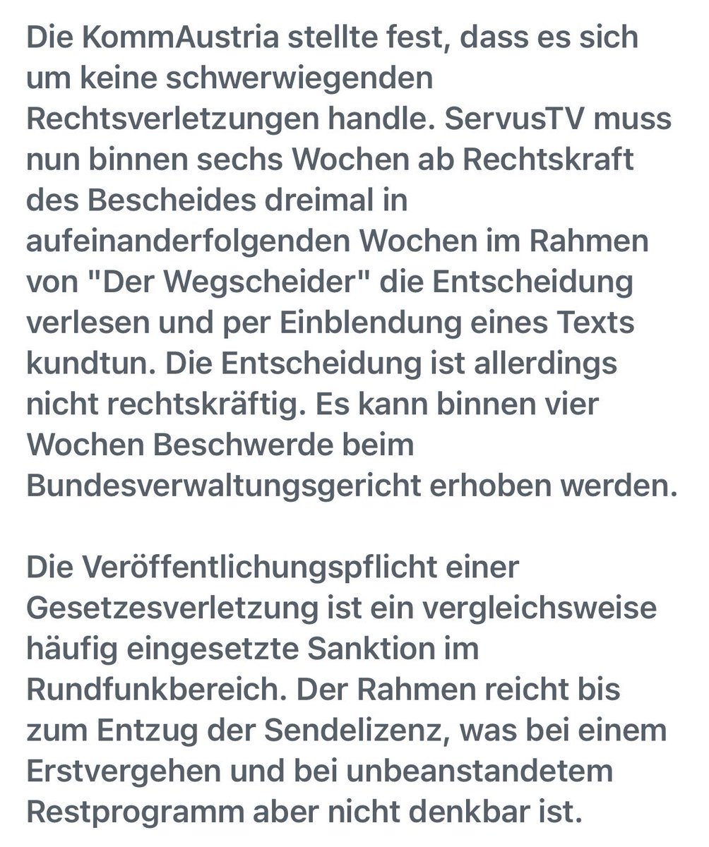 KappacherS's tweet image. Die KommAustria gibt es dem Senderchef #Wegscheider jetzt amtlich: Seine „Satire“ verbreitet Fake News &amp;amp; Unsinn. Das muss er in drei Sendungen verlesen und einblenden. 2/3