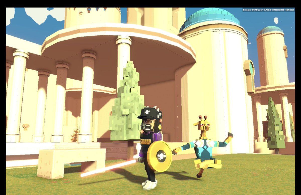 RumChana's tweet photo. @TheSandboxGame I found the peaceful Giraffe in The Multiversity! 🦒 I participated in the #SeasonsGreetingsTSB challenge for a chance to win an NFT! https://t.co/x5g0I5wXC0