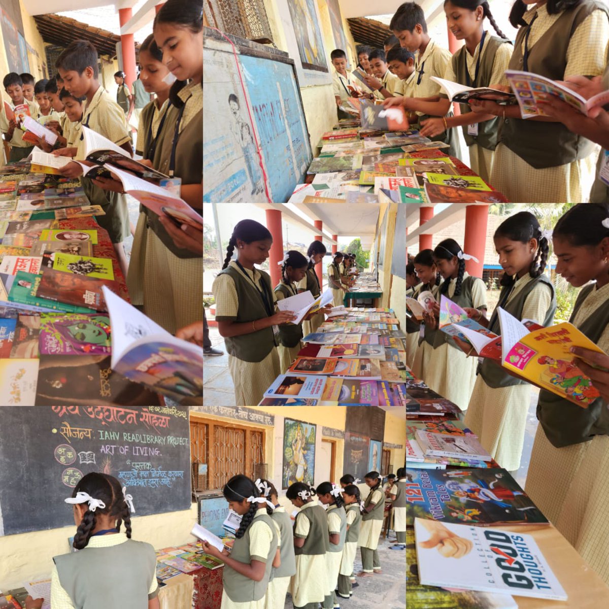 RLibrary's tweet photo. New Year Celebration 💫📚📖📚💫
151th Library Inaugurated at New English High School at Kaulage, Kolhapur, Maharashtra.
Several guests also inspired students to read books by giving motivational speeches.Thanks to all  IAHV Read Library Team.

#read #Library #IAHV #Reading #Books https://t.co/JhIFmH4GJY