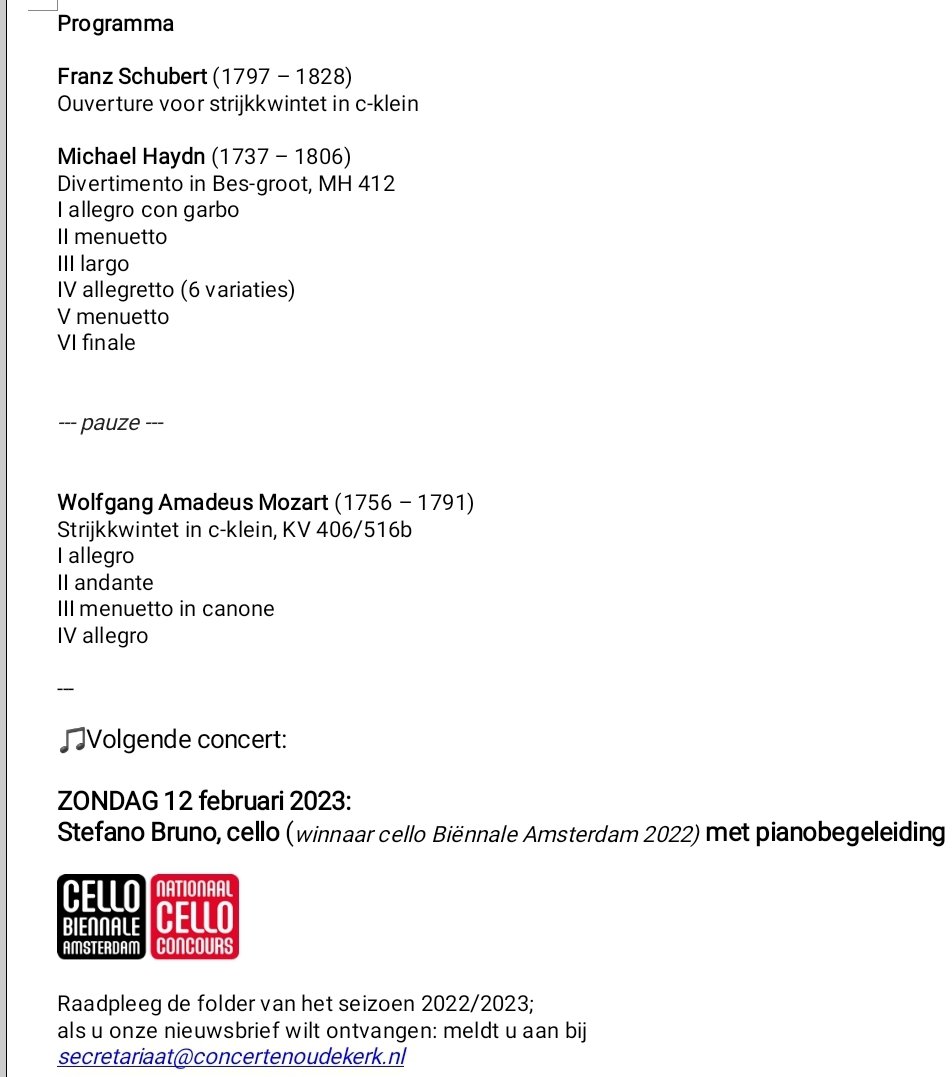 CSOKOosterbeek's tweet photo. Dank @RemOosterbeek. Op zondag 8 januari treedt het #PENTA Strijkkwintet op in de Remonstrantse Kerk in #Oosterbeek voor het vierde concert in de reeks van het @CSOKOosterbeek. @deRijnenVeluwe @DeGelderlander @ArtEZUniversity @ophiona @NPOKlassiek @vrijegeluiden @RenkumNieuws_NL https://t.co/ZHMz5F0WCo