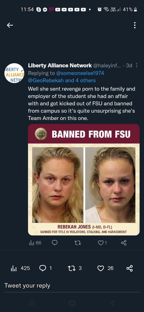 solpd28's tweet photo. @GeoRebekah why am I not surprised that you support an abuser. And you're running for congress? Wow! https://t.co/hBtgepHtxW