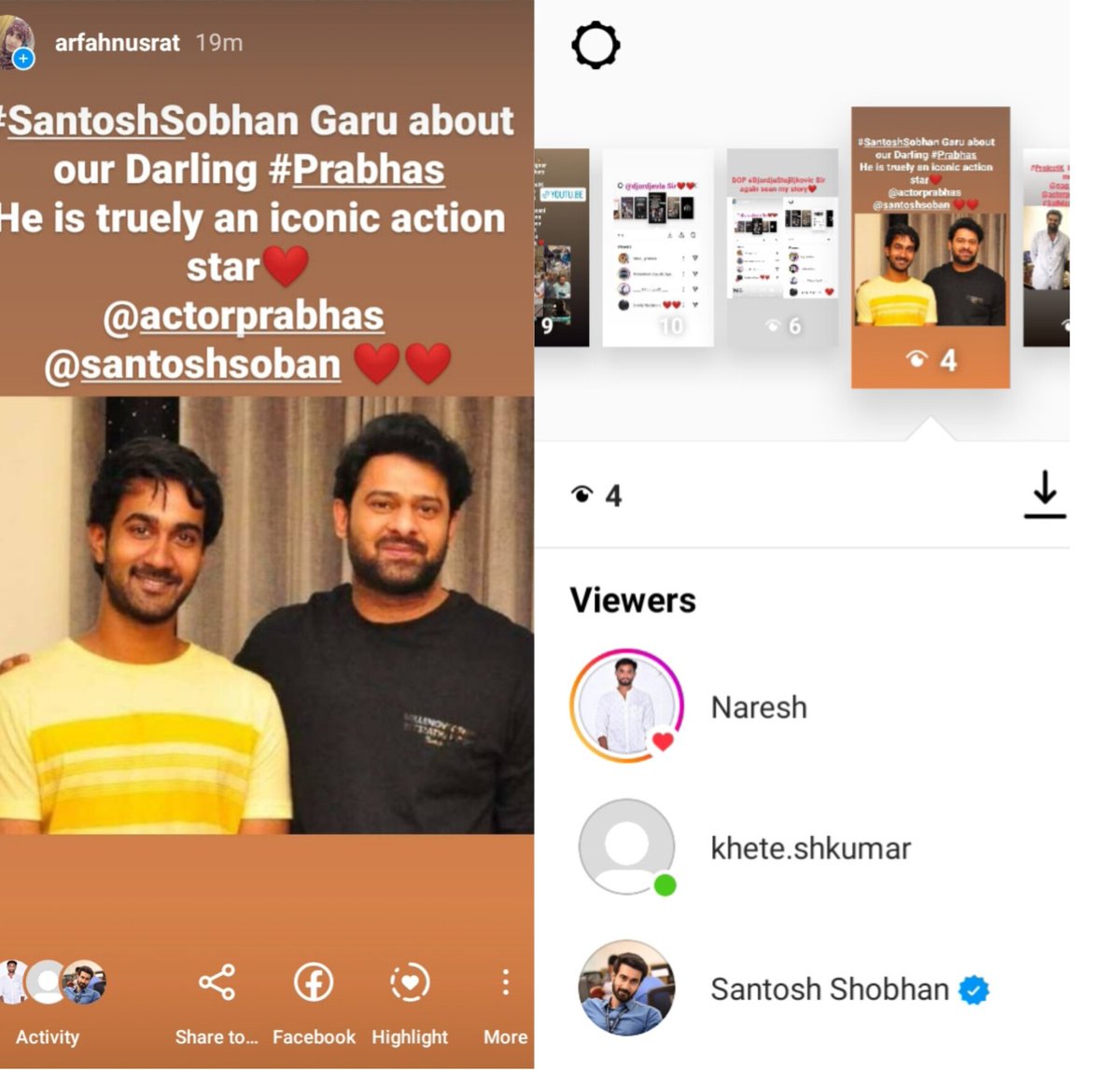 Thanks @santoshsoban Garu for see my Insta story❤

#SantoshSobhan Garu about our Darling #Prabhas

He is truely an iconic action star❤