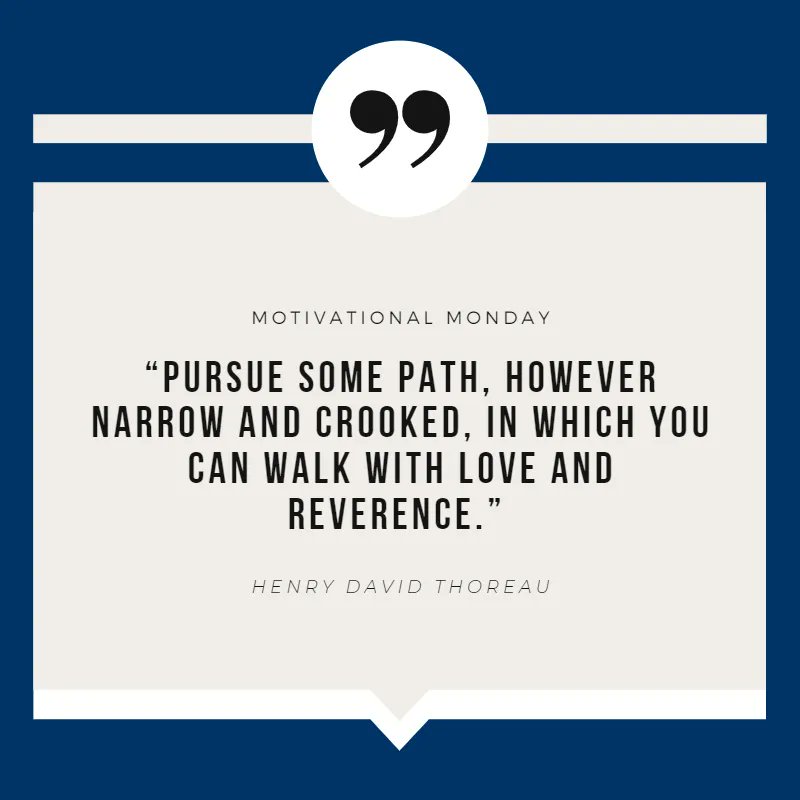 PTLInsurance's tweet image. Motivational Monday: “Pursue some path, however narrow and crooked, in which you can walk with love and reverence.” - Henry David Thoreau

#mondaymotivation #henrydavidthoreau #insurancemotivation