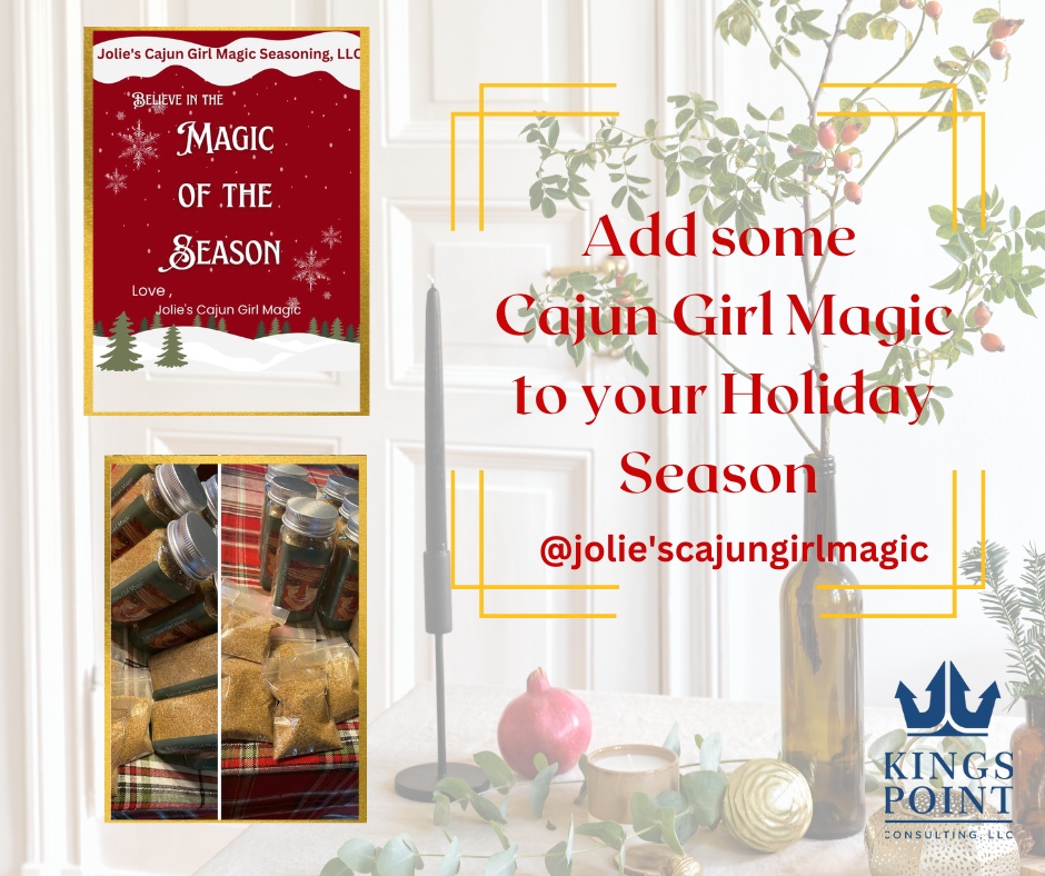 #joliescajungirlmagic #cajungirl #cajuncountry #seasoning #cajunfood #louisiana #supportlocalbusiness #acadiana #eat #cajunseasoning #soulfood #kingspointconsulting #weaddvalue