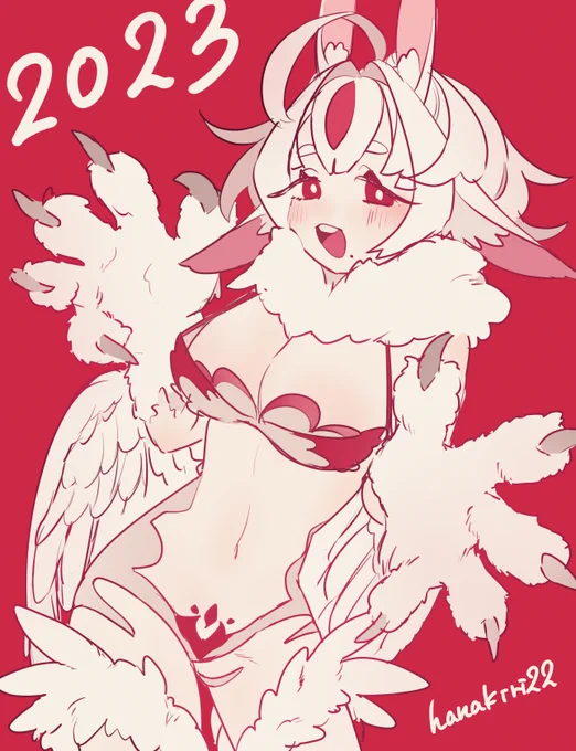 遅くなりましたが描き初めです～!うさ耳つけてるうさぎちゃんです今年もよろしくお願いします 
