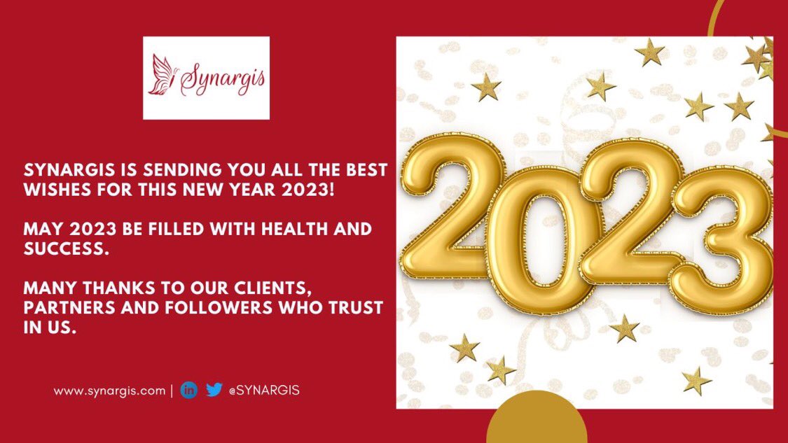 synargis's tweet photo. @synargis is sending you all the best wishes for this New Year 2023!

May 2023 be filled with #Health and #Success.

Many thanks to our #Clients, #Partners and #Followers who trust in us.

Idrissa DIENG (Ph.D, PMP®)
#SYNARGIS #HappyNewYear #BonneAnnee
https://t.co/ADvaxTtMyv https://t.co/ZZIFFRAJws