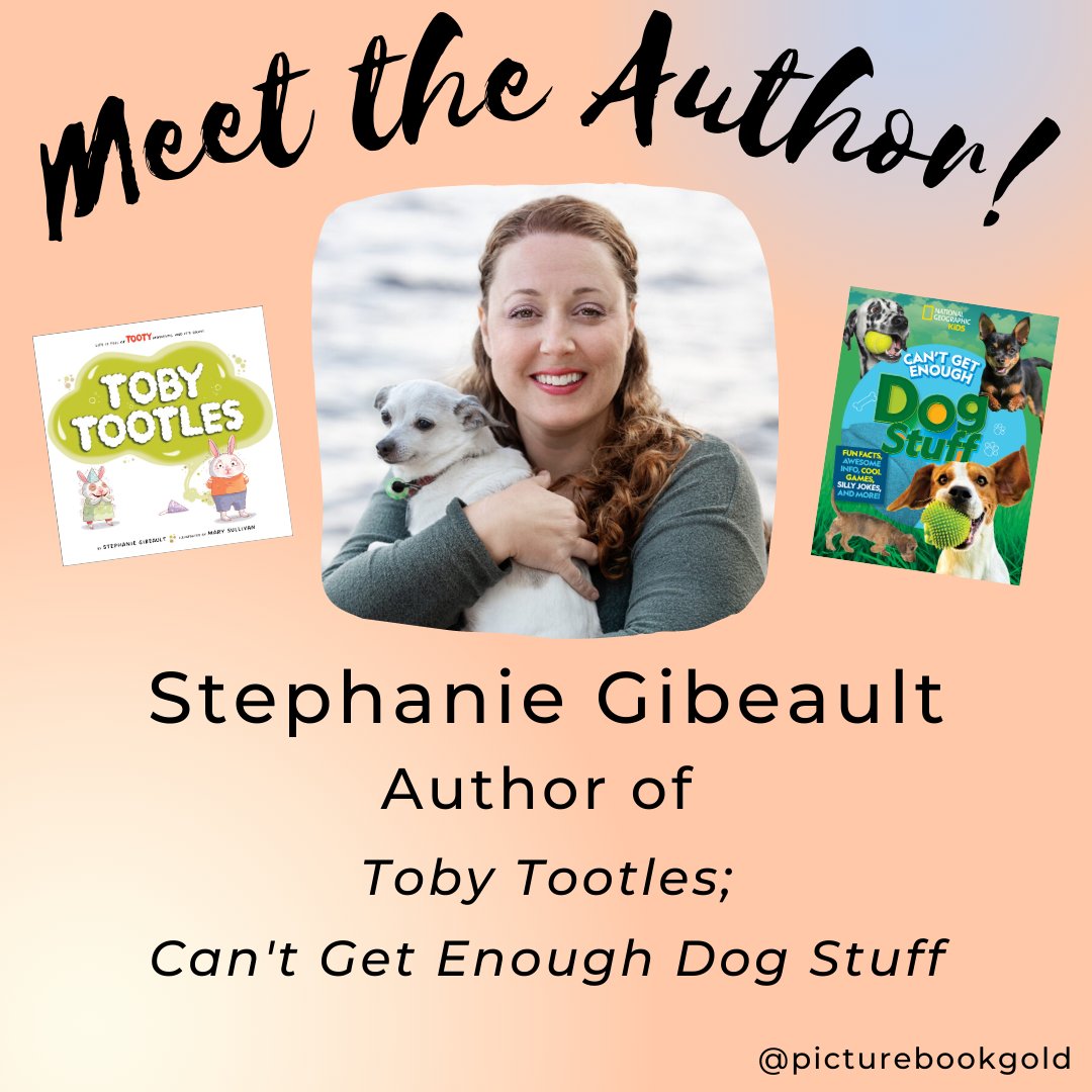 Meet @GibeaultWrites! Her debut #picturebook, TOBY TOOTLES (illustrated by @sullivandraws, published by @SleepingBearBks) arrives March 2023. CAN’T GET ENOUGH DOG STUFF (published by @NatGeoBooks, co-authored with Moira Rose Donohue) arrives April 2023.
#kidlit #SEL #dogbooks 📚