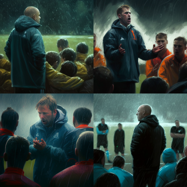 ukbetweenlines's tweet image. Some AI-generated images I've done looking at the life of a football coach A demanding but rewarding job. #footballcoaching #football #coachinglife