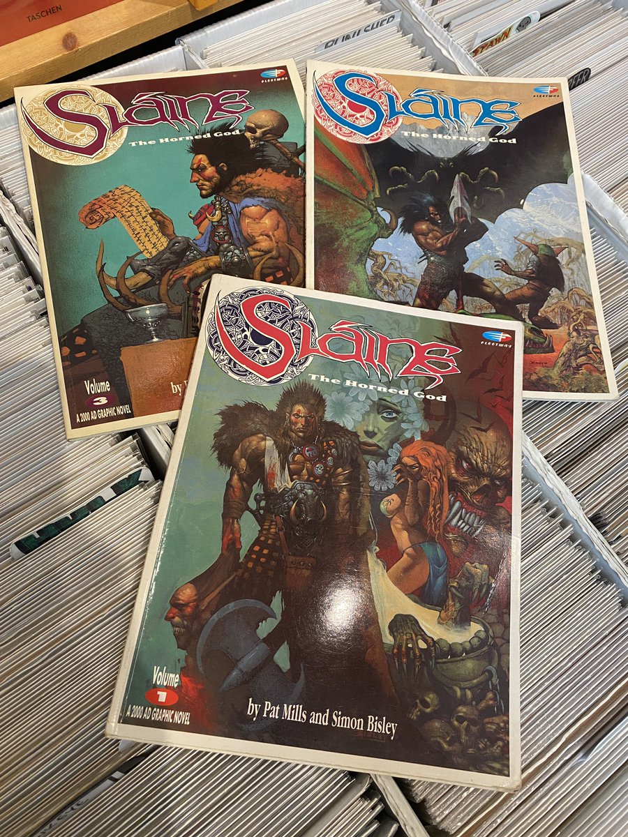 strangeadventrz's tweet photo. Sláine by Mills and Bisley
vol 1-3 (cover loose on vol 1)
$20 for the three
#previouslyviewed
#simonbisley
#patmills
#slainethehornedgod https://t.co/rBi5zqVWCn