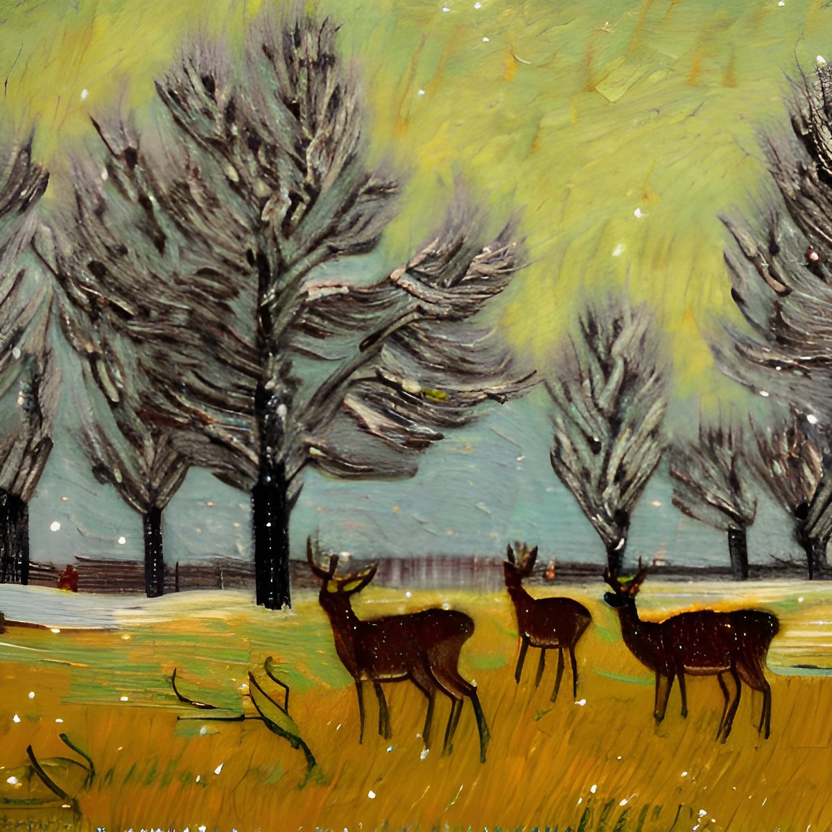 ImpressionstNFT's tweet photo. Deer walking through the trees in Minnesota. #nft #NFTartwork #NFTCommunity #impressionism #modernart https://t.co/wMeFleaqLY