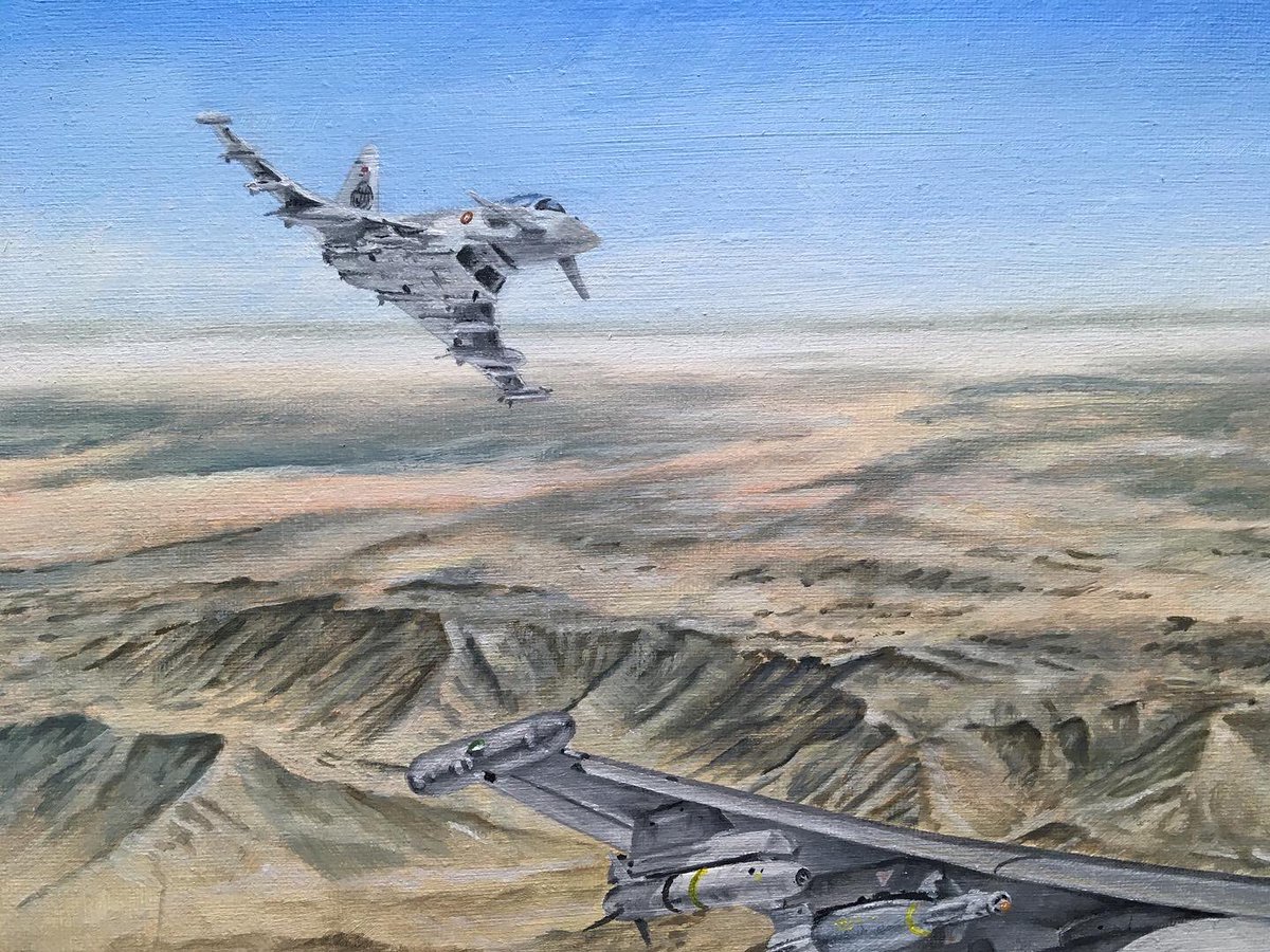 Markrunsnflys's tweet image. Desert Foxes

First completed painting of 2023.  

#planespotter #fastjets #workinprogress #typhoon #rafconningsby #bae #raflossiemouth #eurofighter #12squadron #royalairforce #raf #qatar #qatariairforce #qataremiriairforce #painting #aviation #aviationart #oilpainting