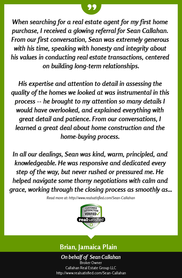 Yep. This recommendation just made my day. realsatisfied.com/Sean-Callahan via @realsatisfied