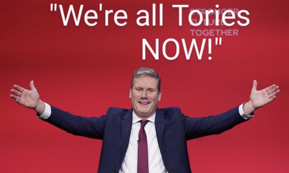 Starmer has abandoned socialists, remainers, people of colour & socialist Jews. In fact, the only people he hasn't abandoned are the Tories he is chasing. Starmer isn't Labour he is a right-wing Tory. Anybody who supports him is really a Tory. #StarmerOut