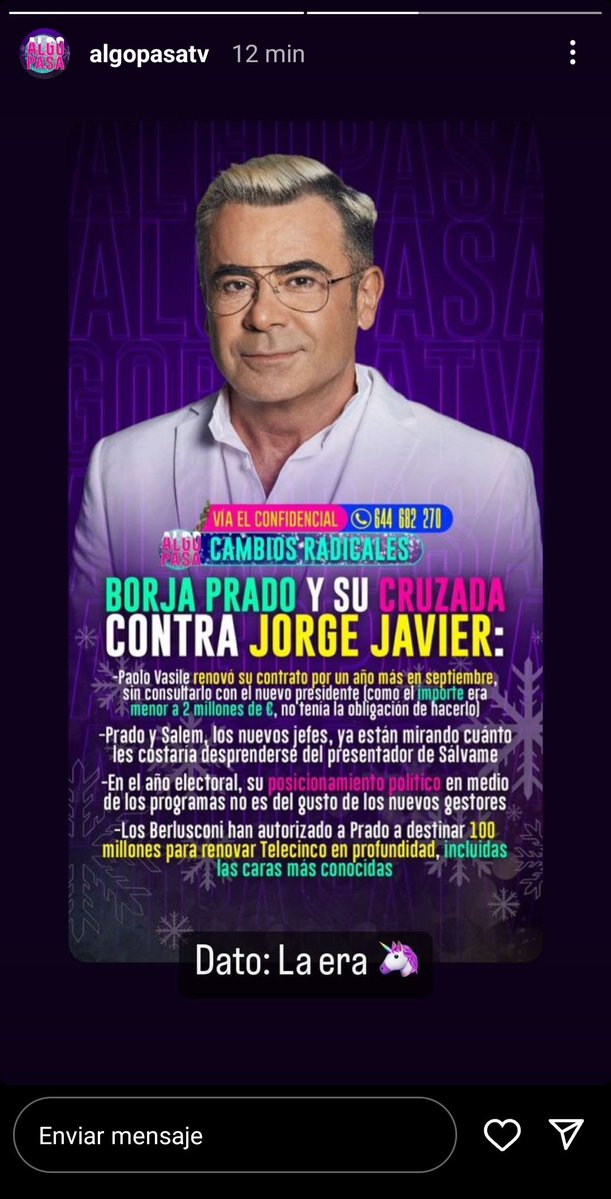 ¿Quieres que Jorge Javier siga en Telecinco, en Mediaset?
RT- NO
MG- SI
#yoveosálvame