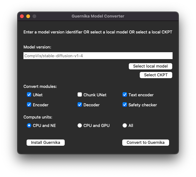 GuiyeC's tweet photo. Just released a small utility to convert models to Guernika! https://t.co/8InxYwt3rk https://t.co/uWBJCWWt31