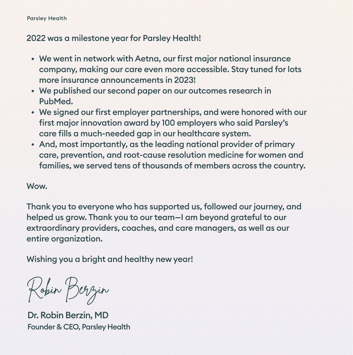 Parsley Health tweet media