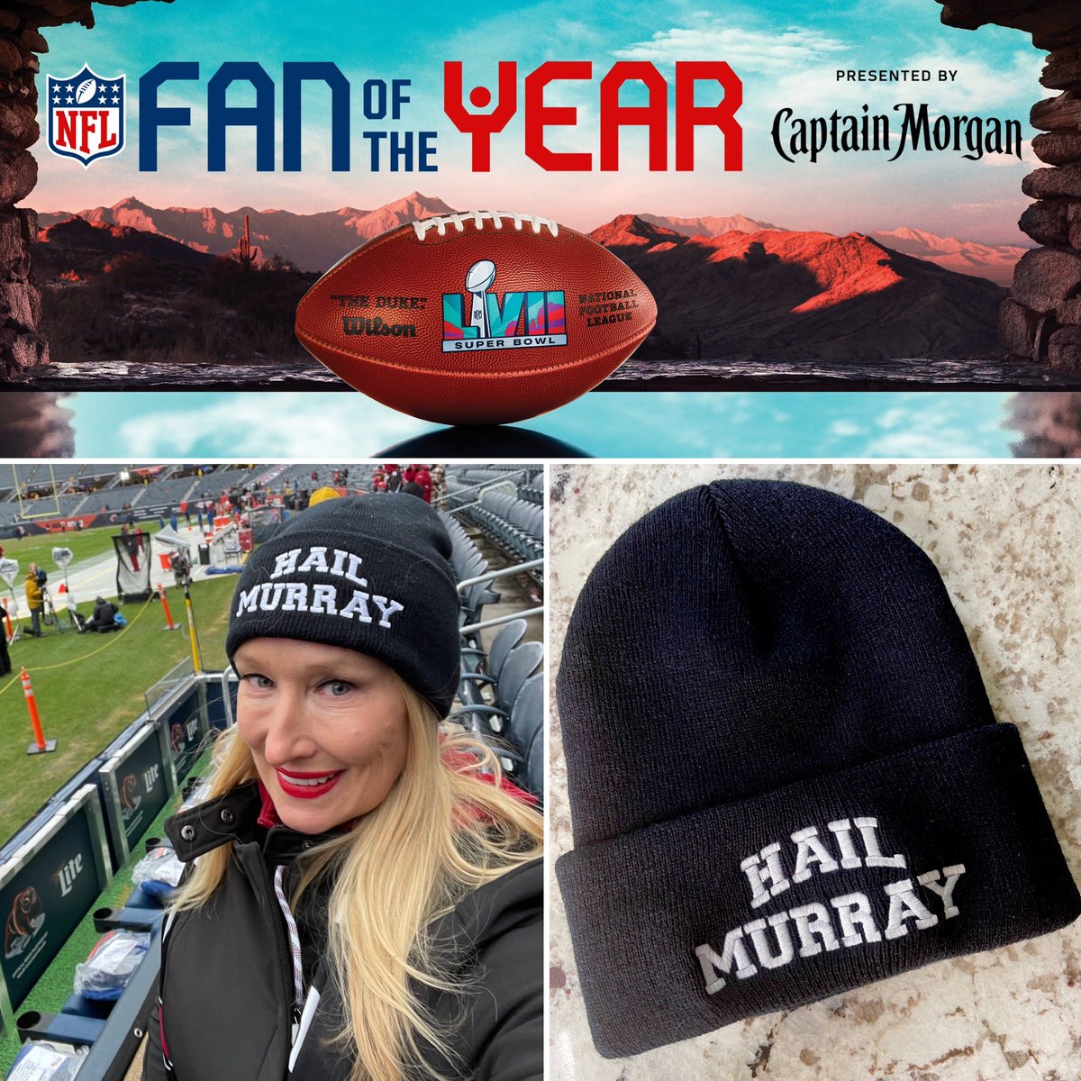 SuzRedSea's tweet photo. In honor of #KylerMurray Im wishing him a successful surgery &amp; speedy recovery &amp; giving away a new beanie to anyone that votes for me 
NFL Fan of the Year:

https://t.co/Zu0quUgvyN

Retweet for two entries! Thank you #RedSea! 
#AZCardinals #fanoftheyear https://t.co/OEiX3PrBnb