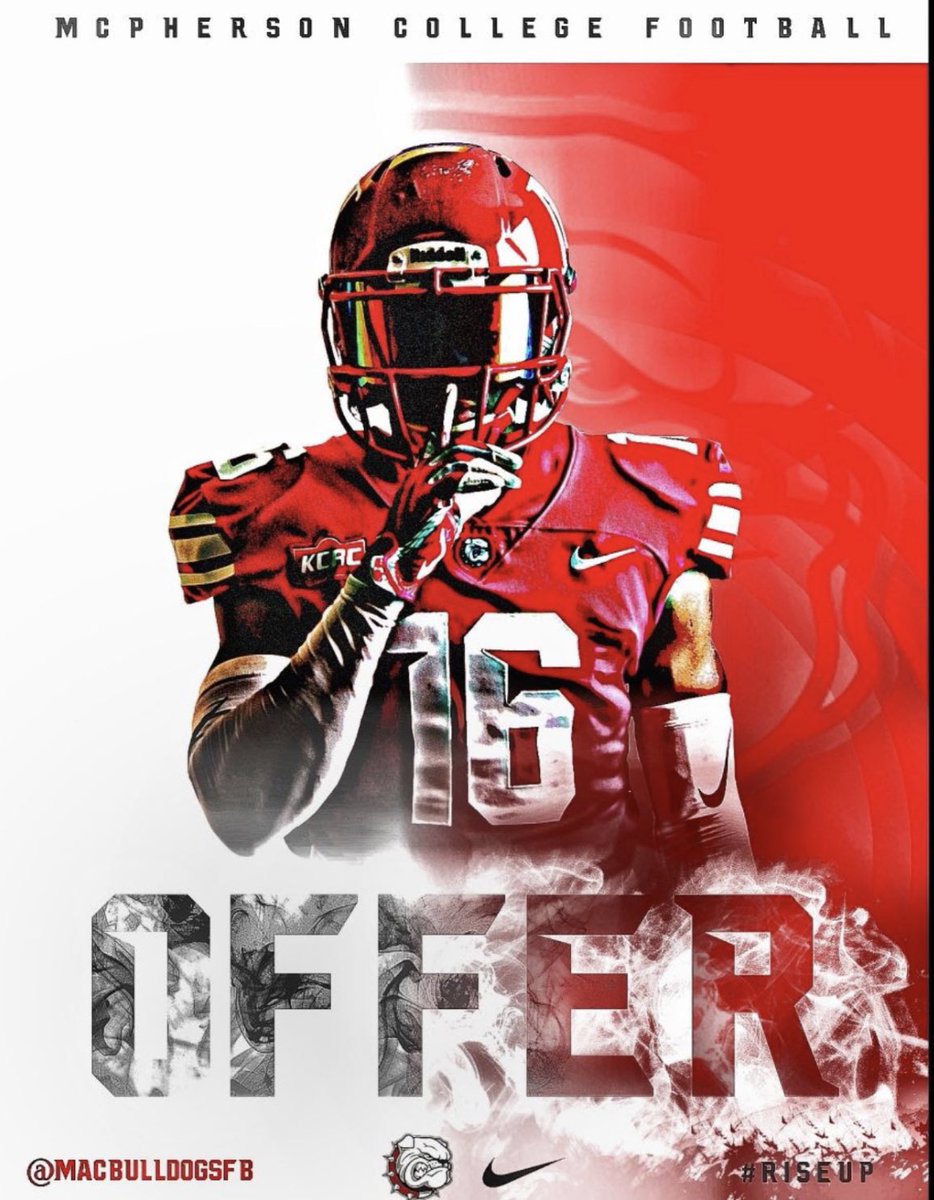 Blessed to have received my first offer from <a href="/MACBulldogsFB/">McPherson Football</a> thanks to <a href="/CoachJFisc/">Coach Fiscus</a>