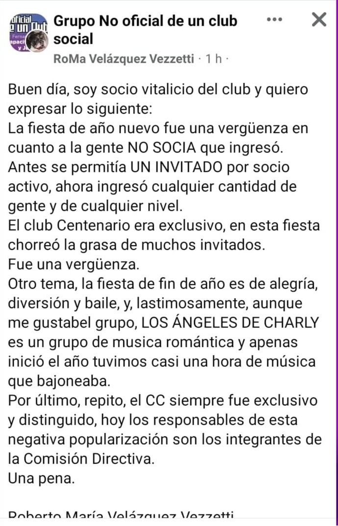 jfergo86's tweet photo. "Chorreo grasa" he'i el socio en el festejo de fin de año del Club Centenario https://t.co/bLgiBiiZXQ