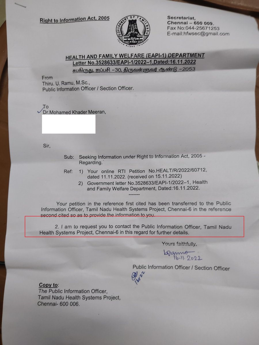 Lightoftrichy's tweet photo. TN Health Dept (secretariat) does not have details regarding #CMCHISTN & #ABPMJAY . It has instructed me to contact #TNHSP . 2 months almost over .No response!
I have sent an email to TNHSP. Received a failure notice from mail service provider
@Lalitha_Ranjani #PMJAY https://t.co/SU8VoxbOOs