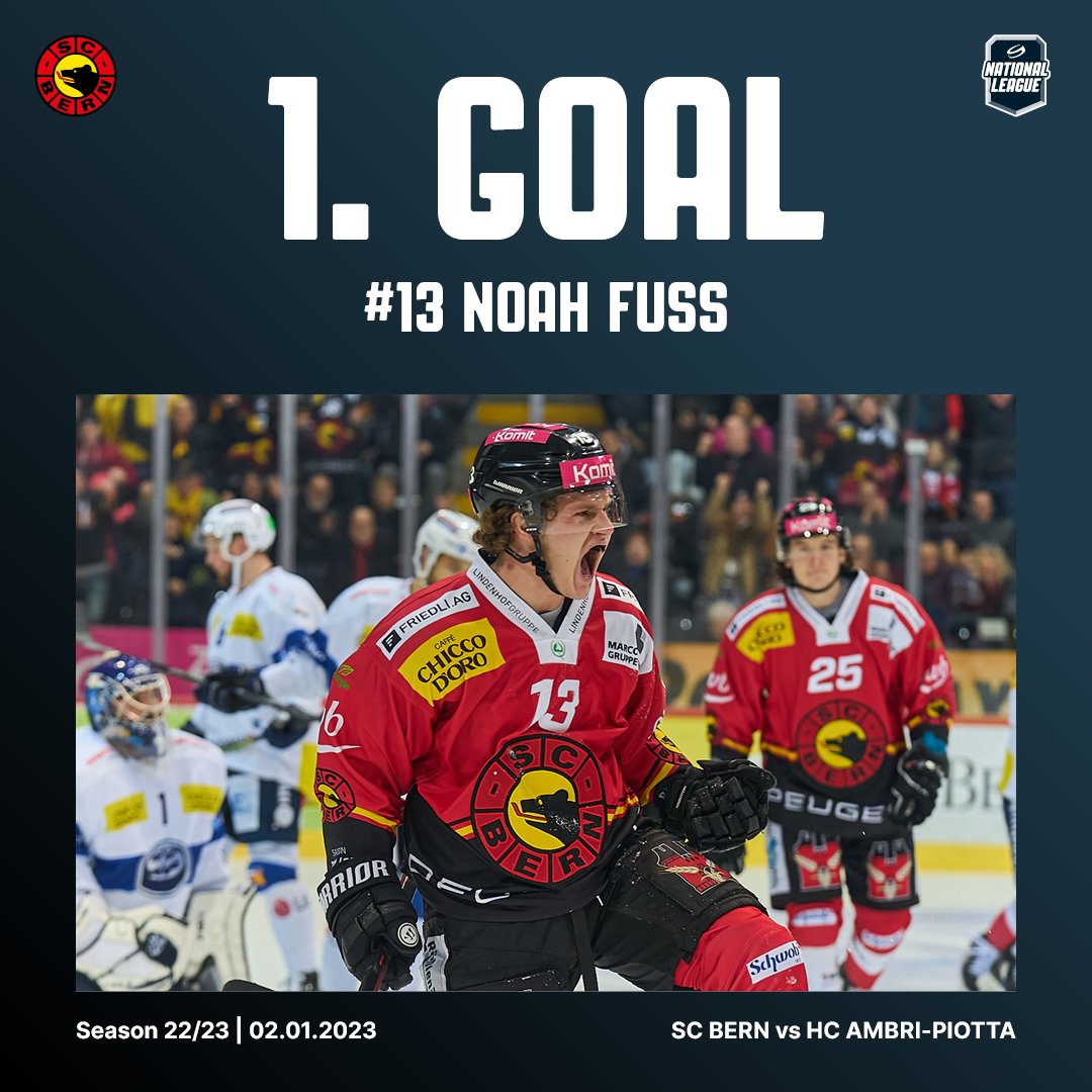 NLch_official's tweet photo. #1Goal

Es git noch mehr zu feiern als nur das neue Jahr: Erstes Tor für Noah Fuss vom @scbern_news in der #NationalLeague - Gratulation! 🎉

***
Premier but en National League pour Noah Fuss - félicitations ! | Primo gol nella National League per Noah Fuss - congratulazioni! 🎉 https://t.co/IQVj8vRDLI
