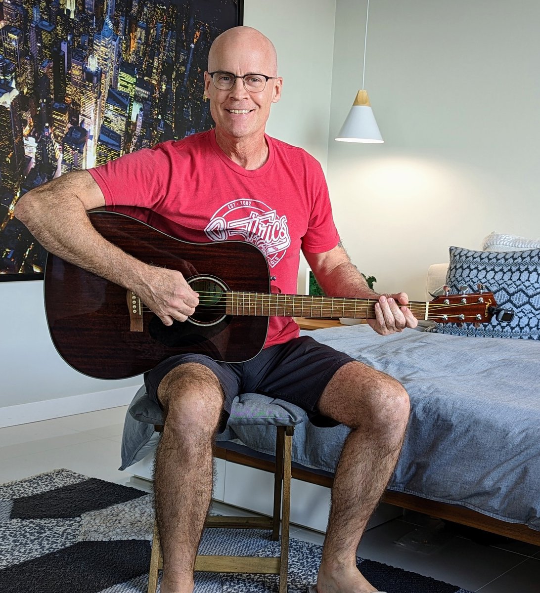 adamculp's tweet photo. Enjoying the new guitar. Can't put it down. #Fender #myfirstfender #cd60s #mohagany https://t.co/J5ZAOAstjo
