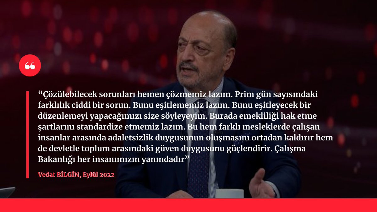 EmrahDataSci's tweet photo. "Prim gün sayısındaki farklılık ciddi bir sorun. Bunu eşitlememiz lazım. Bunu eşitleyecek bir düzenlemeyi yapacağımızı size söyleyeyim." @vedatbilgn 

Sözünüzü tutacağınıza inanıyoruz #BagkurPrimAdaleti | #BagkurPrimiEsitlensin | #EYTKabineyeSesleniyor https://t.co/N8Jn5g1AXx