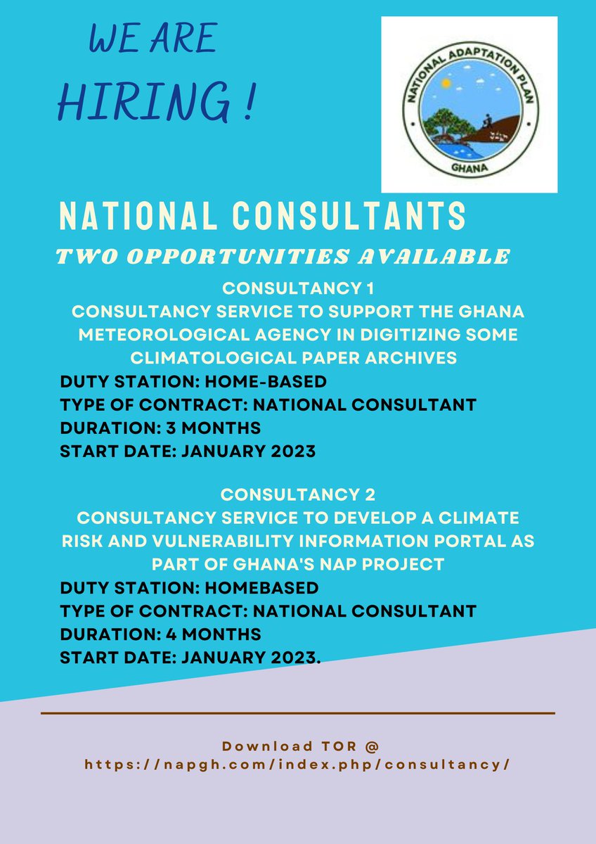 WE ARE HIRING (2 OPPORTUNITIES AVAILABLE)
Follow the Link to Apply
napgh.com/index.php/cons…