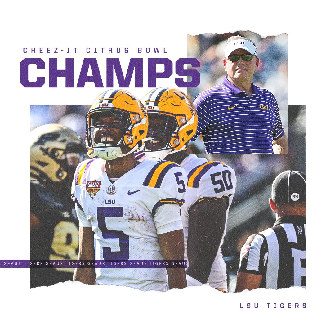 SECNetwork's tweet photo. HOW BOUT 'DEM TIGERS ‼️ 

Brian Kelly leads @LSUfootball to a 10-win season in his first year 🐯 https://t.co/mVXvNEsu15