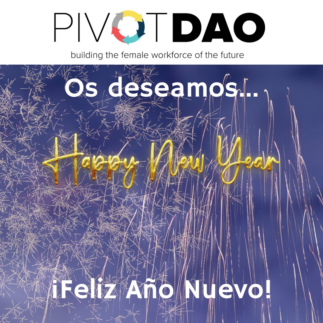 pivotdao's tweet photo. Desde PivotDAO queremos desearos todo lo mejor para este Nuevo Año que comienza, que estamos seguras que vendrá cargado de muchos buenos momentos, mucho crecimiento, proyectos y aprendizaje en comunidad!⁠

Contamos contigo para crear entre todas grandes cosas en este 2023.⁠ https://t.co/ohbUYTdCAO