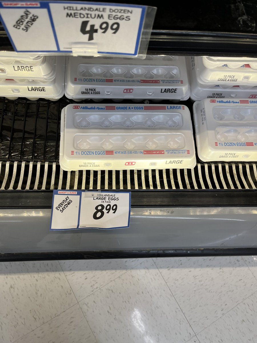 Shelly87120880's tweet photo. @POTUS Oh yeah we are celebrating just look at the price of eggs I just seen at the store 🙄 https://t.co/zD6zVSsSC2