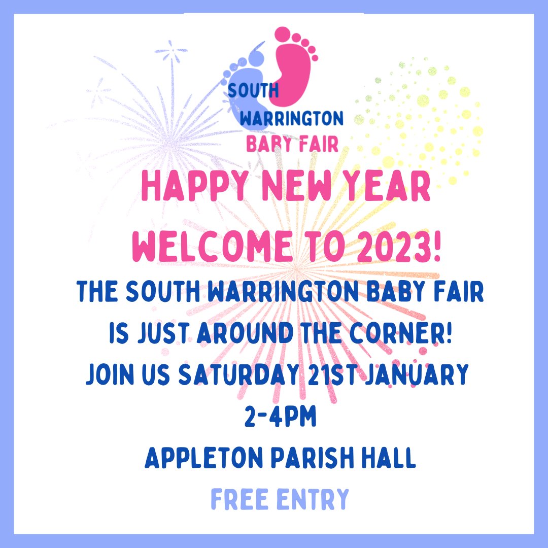 🎉 Happy New Year! Recently had a #baby or #pregnant? Come along to our #southwarringtonbabyfair to find out what services are available for you to help you from bump, to birth & beyond. #Warrington #southwarrington #stocktonheath