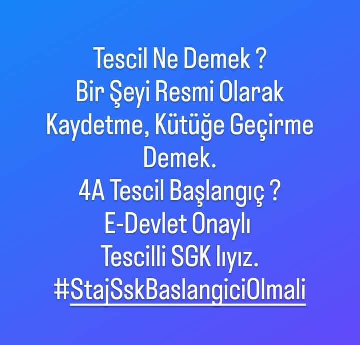 KendiHalil's tweet photo. #StajSskBaslangiciOlsun 
@vedatbilgn 
@RTErdogan 
@dbdevletbahceli 
@Akparti 
@MHP_Bilgi https://t.co/CilnVQCZv7