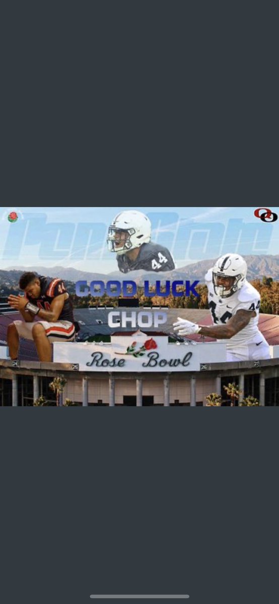 Good luck today <a href="/chopyoungbull/">Chop</a>! Have fun #RoseBowl
